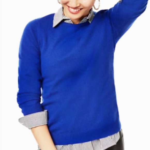CHARTER CLUB Luxury Cashmere Royal Blue Sweater – Women’s M - Picture 5 of 7